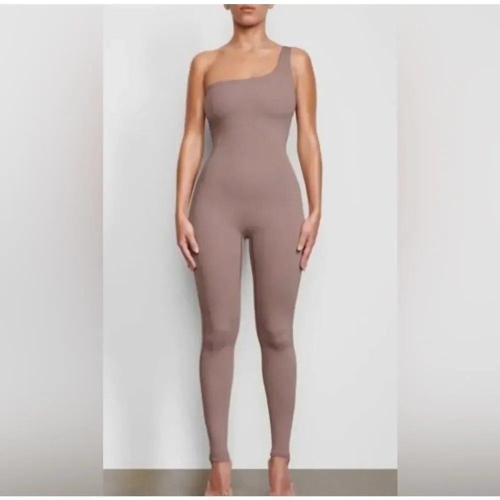 SKIMS One Shoulder Jumpsuit Umber - Picture 1 of 8